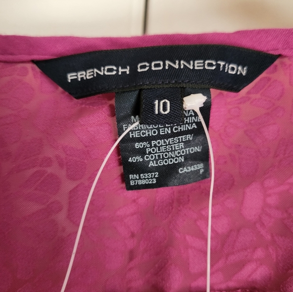 NWT French Connection Pink/Purple Flowing Top Sz 10 - Picture 3 of 3